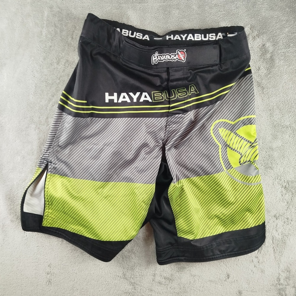 Hayabusa Shikara MMA Fight Shorts Mens 30 Jiu Jitsu Kickboxing Gray Green